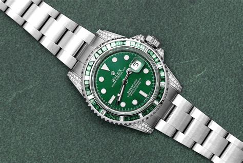 green rolex with diamonds|green emerald rolex watch.